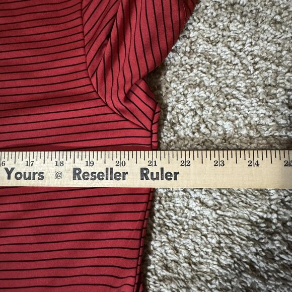 PGA TOUR Polo Shirt Mens Medium Red Black Striped Golf Performance Athletic - Picture 6 of 7